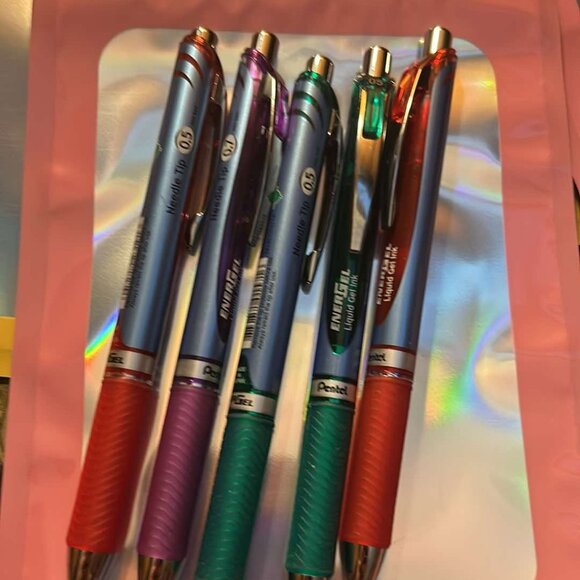 Pentel Energel Gel Pens - Needle Tip - (5ct) - NEW - Picture 3 of 3